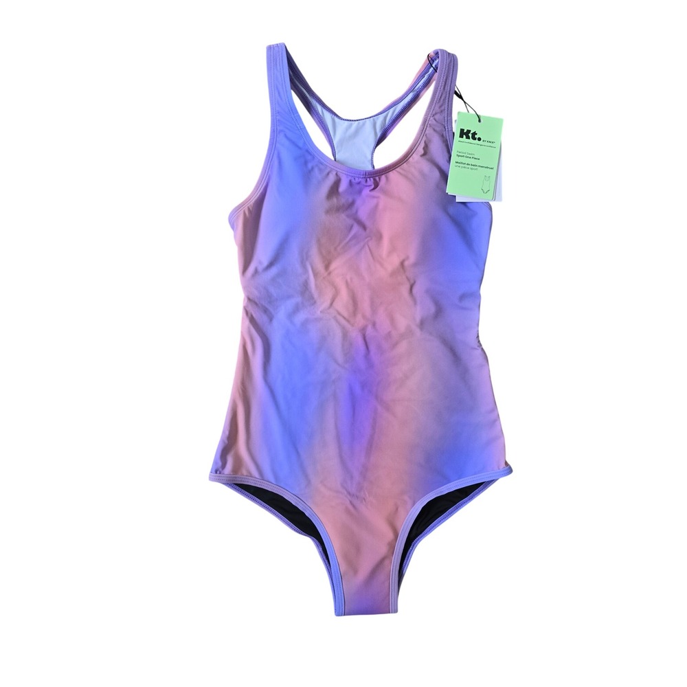 NWT Kt. by Knix Period Sport Racerback One-Piece Swimsuit Teen XS Orchid Ombre